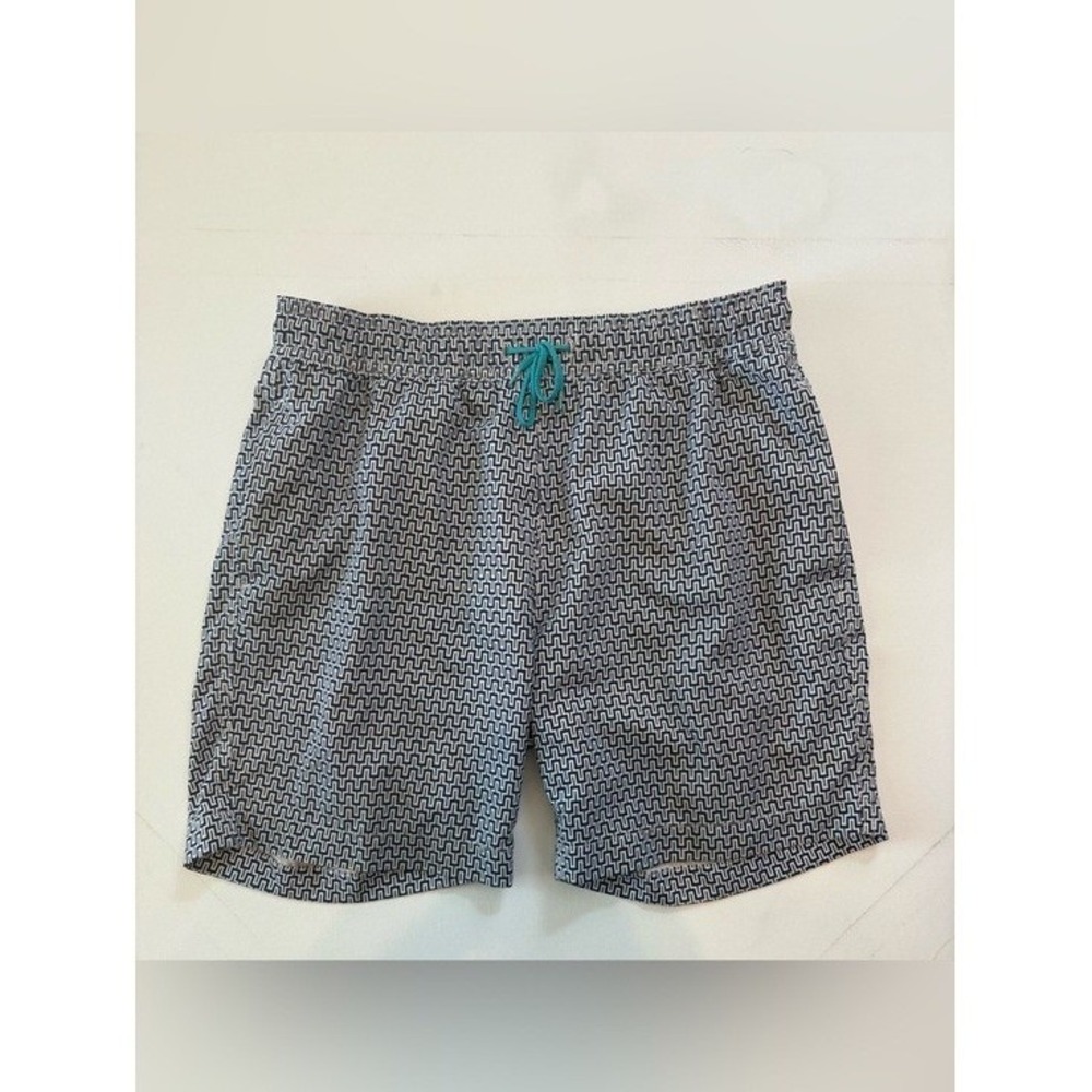 Boy's Crewcuts Navy and White Geometric Swim Trunks Size 16